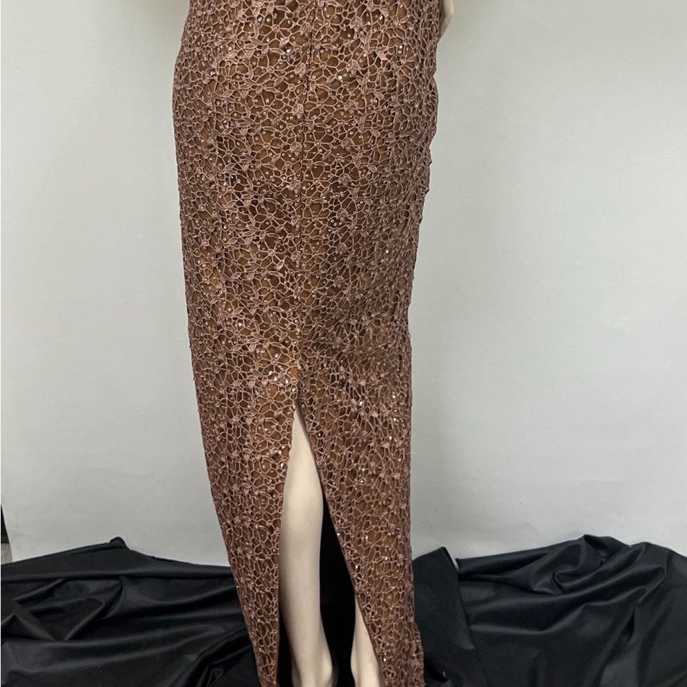 Montage by Mon Cheri 3/4 sleeves embroidered sweetheart neck long gown - Picture 9 of 10